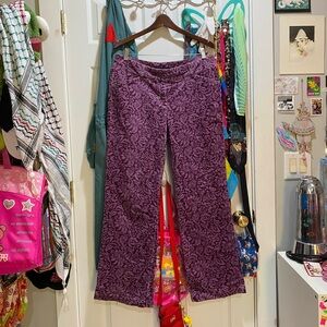 y2k floral corduroy pants